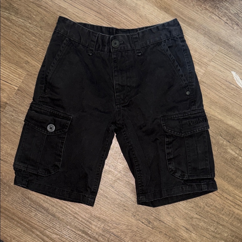 Hurley Black Cargo Shorts for Kids 8/ 24
